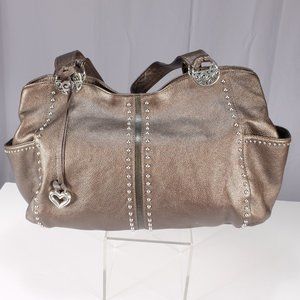 Brighton Leather Pewter Satchel Purse